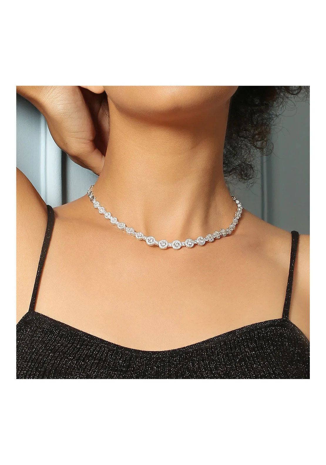 Petite Cubic Zirconia Necklace - Silver