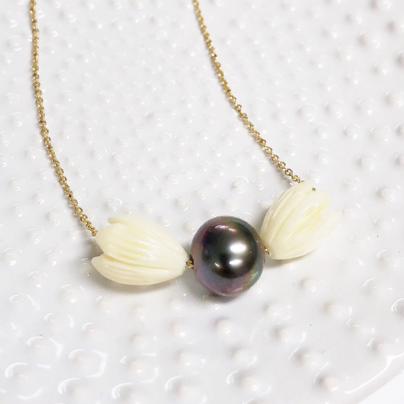 Pikake necklace - tahitian pearl  (N327)