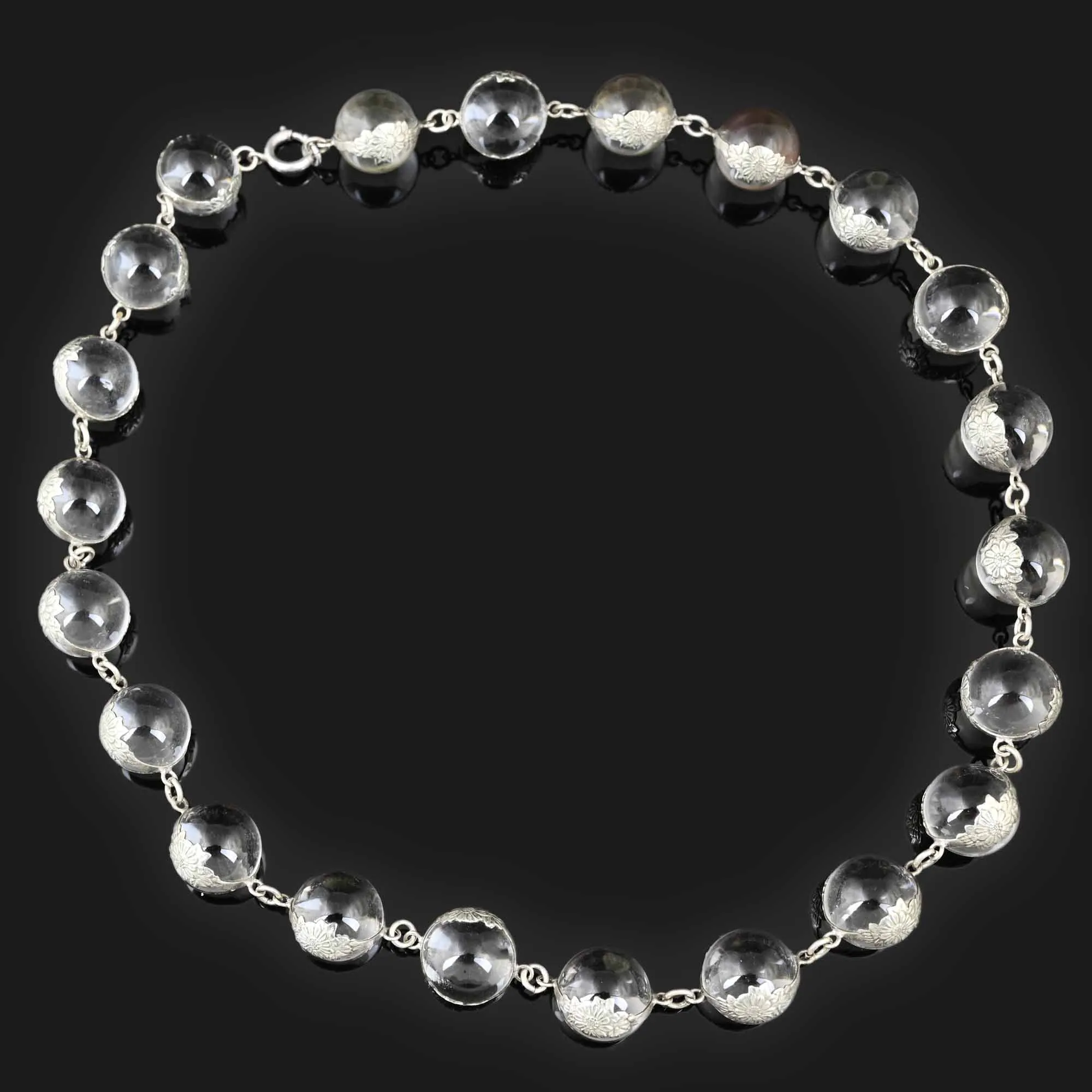 Enhanced 925 Sterling Silver Pools of Light Necklace with Exquisite Rock Crystal Accents