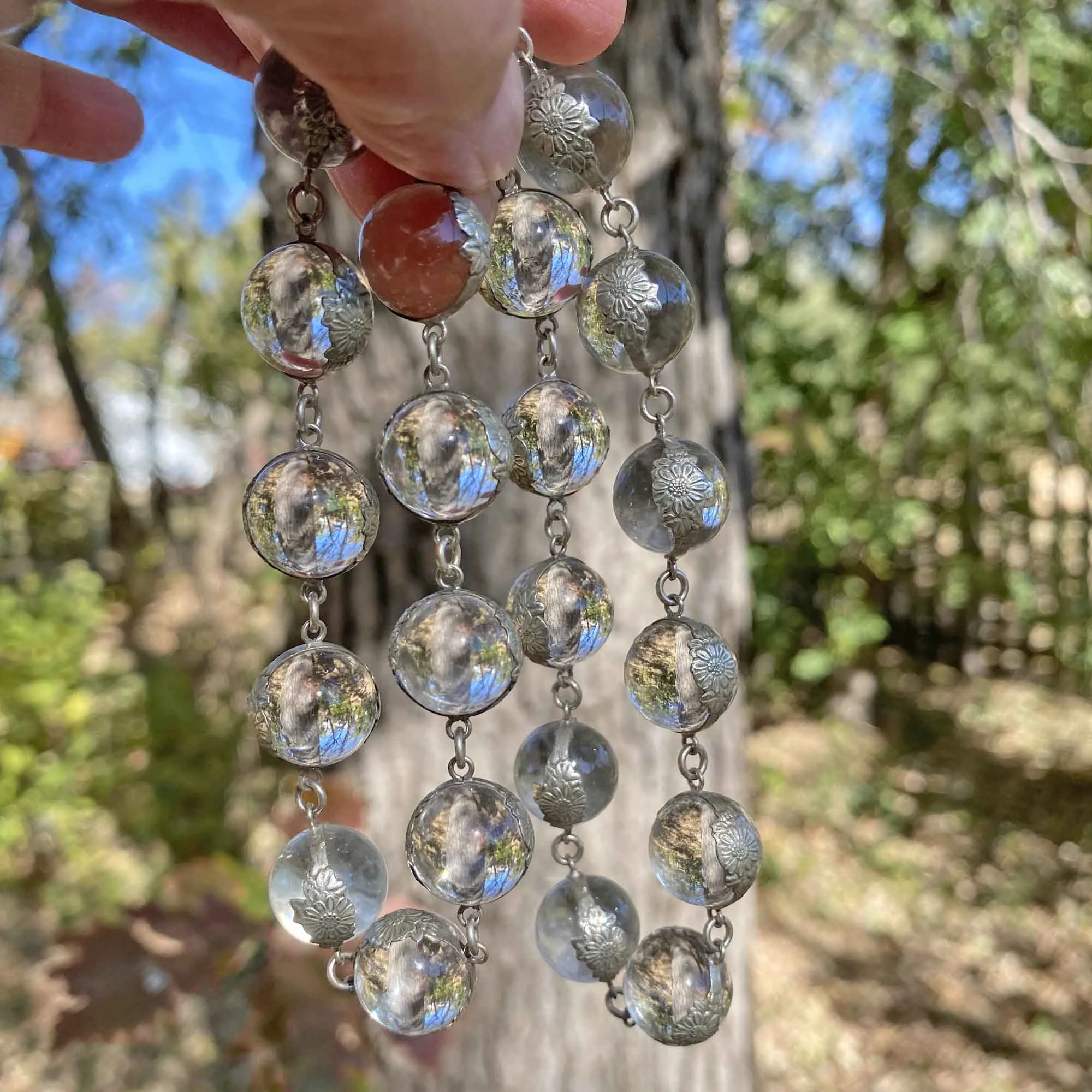 Enhanced 925 Sterling Silver Pools of Light Necklace with Exquisite Rock Crystal Accents