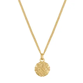 Quilted Texture Medallion Necklace