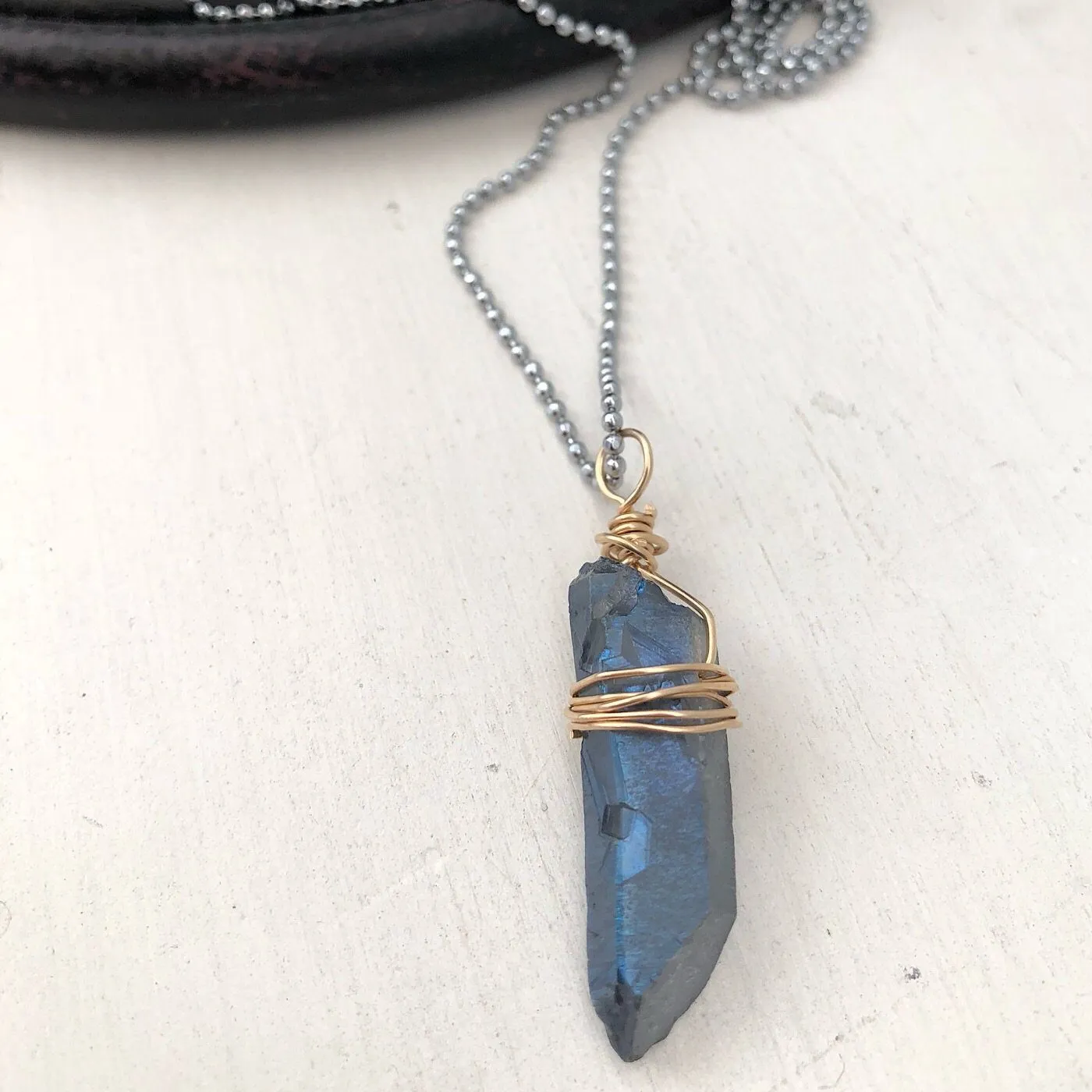 Raw Wrapped Crystal Necklace