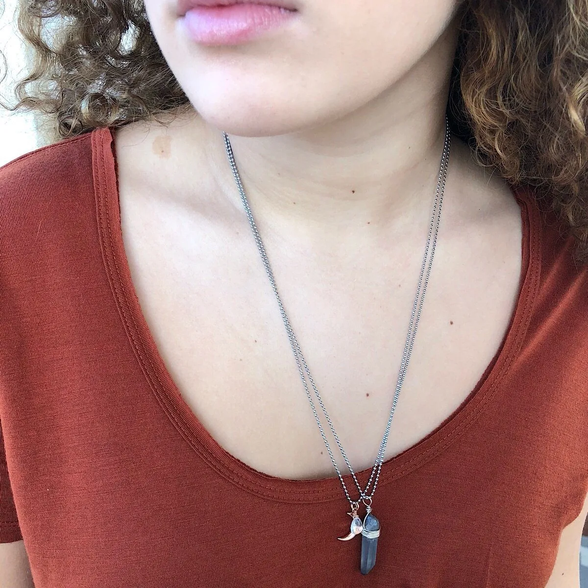 Raw Wrapped Crystal Necklace