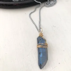 Raw Wrapped Crystal Necklace