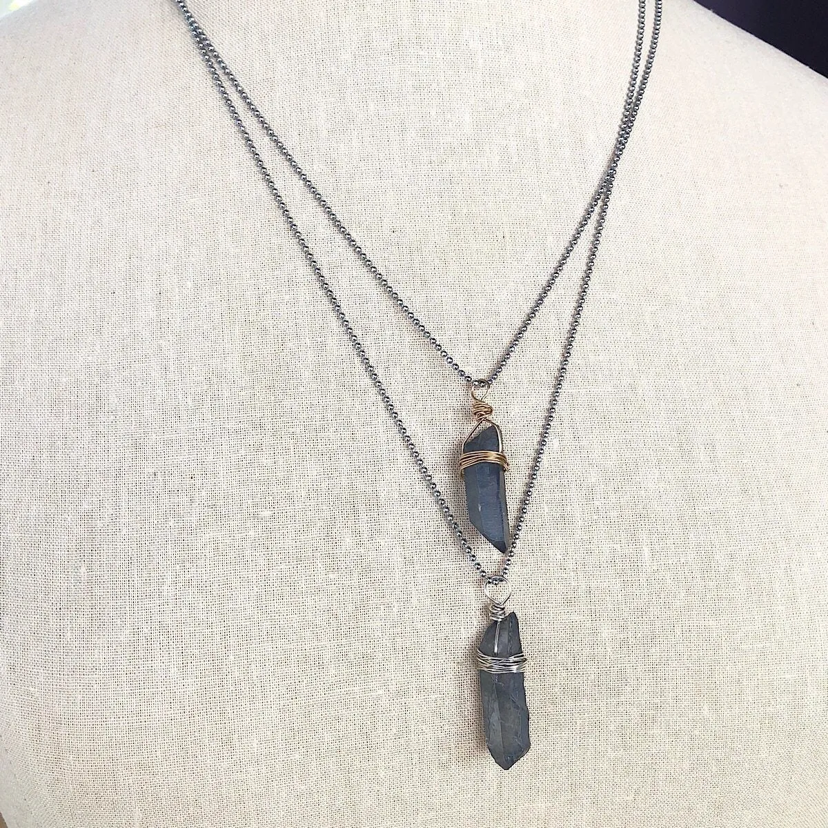 Raw Wrapped Crystal Necklace