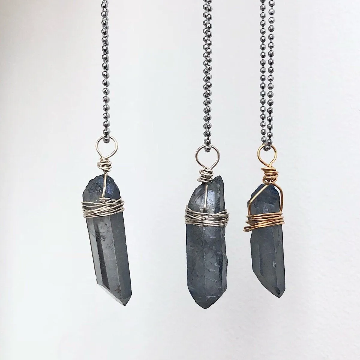 Raw Wrapped Crystal Necklace