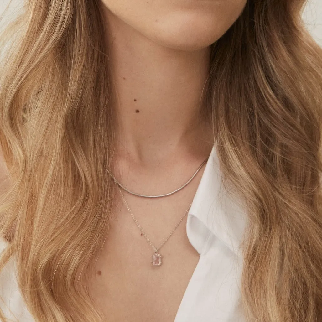 Reverie Necklace Set / Rose Quartz   Silver