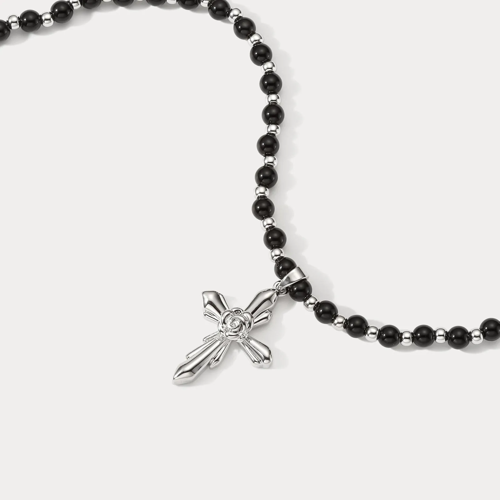 Rose Cross Necklace