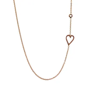 Rose Cut Diamond Heart Necklace