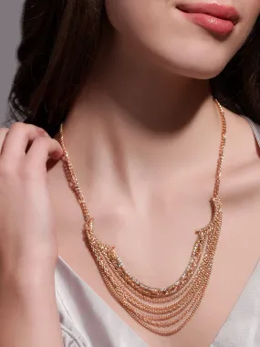 Rubans Voguish 18K Gold plated Multilayered Necklace