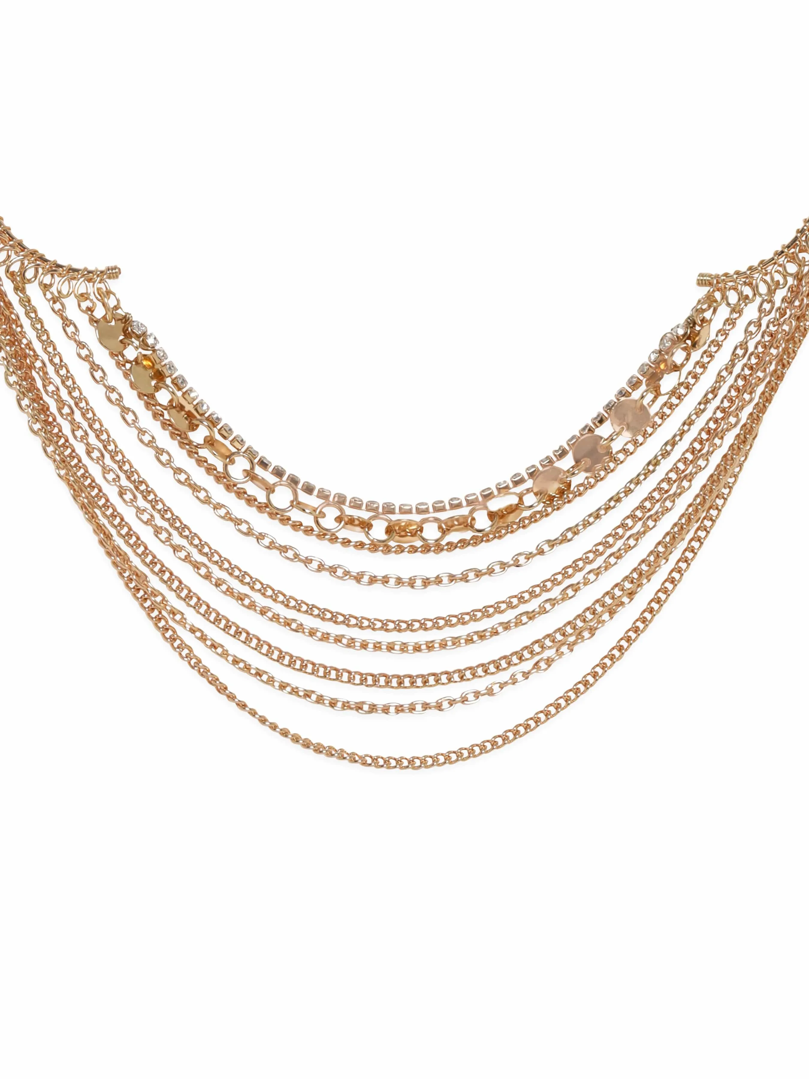 Rubans Voguish 18K Gold plated Multilayered Necklace