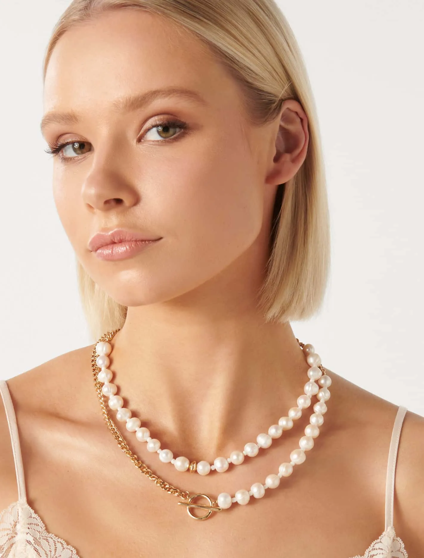 Signature Tamsin Double Glass Pearl Necklace