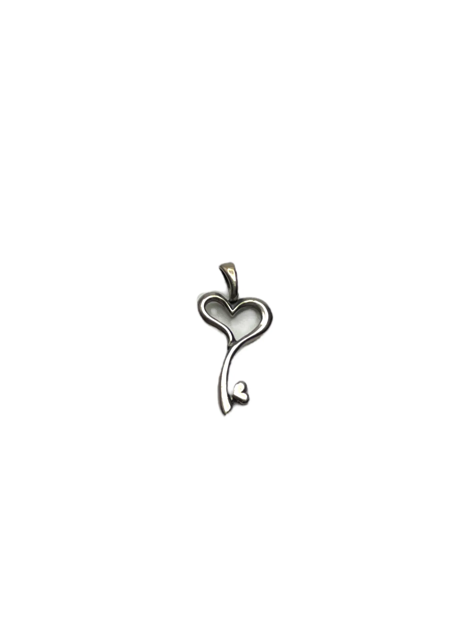 Silver Heart Key Necklace