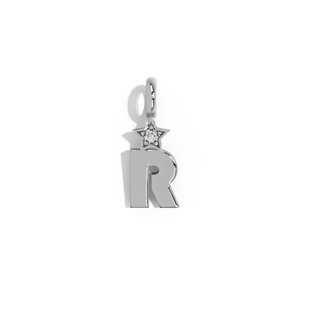 Silver Smooth Charm Letter Pendant - Heart