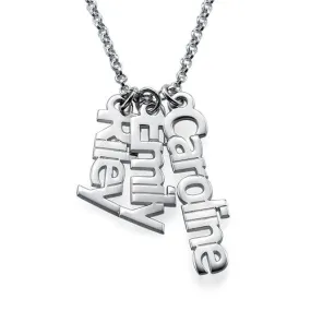 Silver Vertical Name Necklace