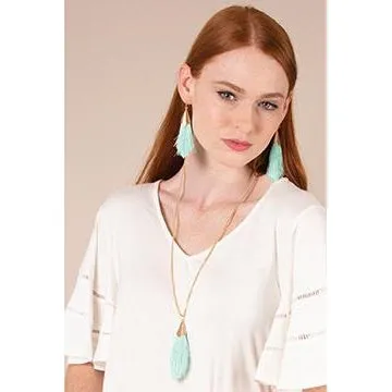 Simply Noelle Feather in Your Cap Necklace - Carribean