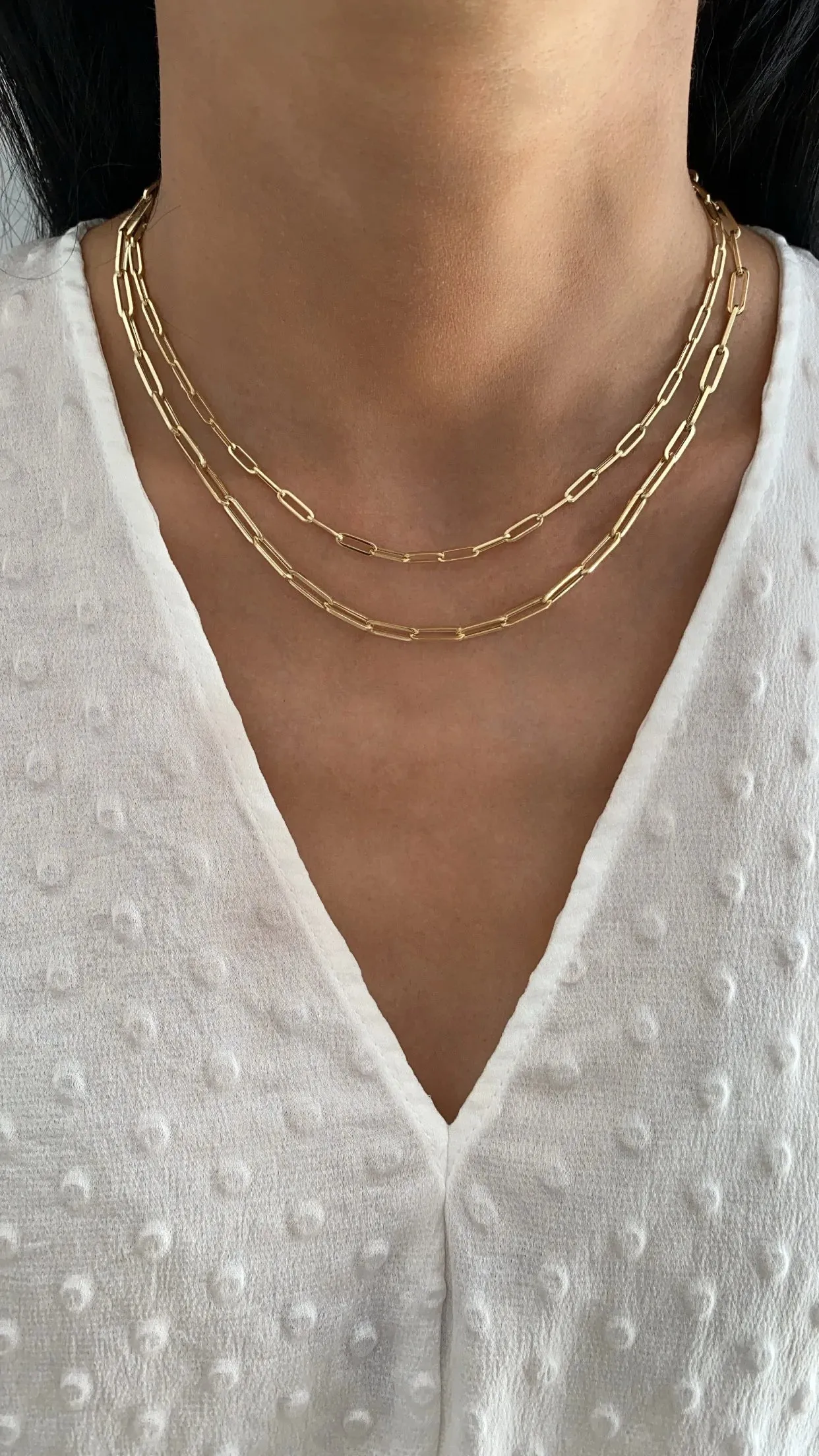 Small Gold Paper Clip Chain