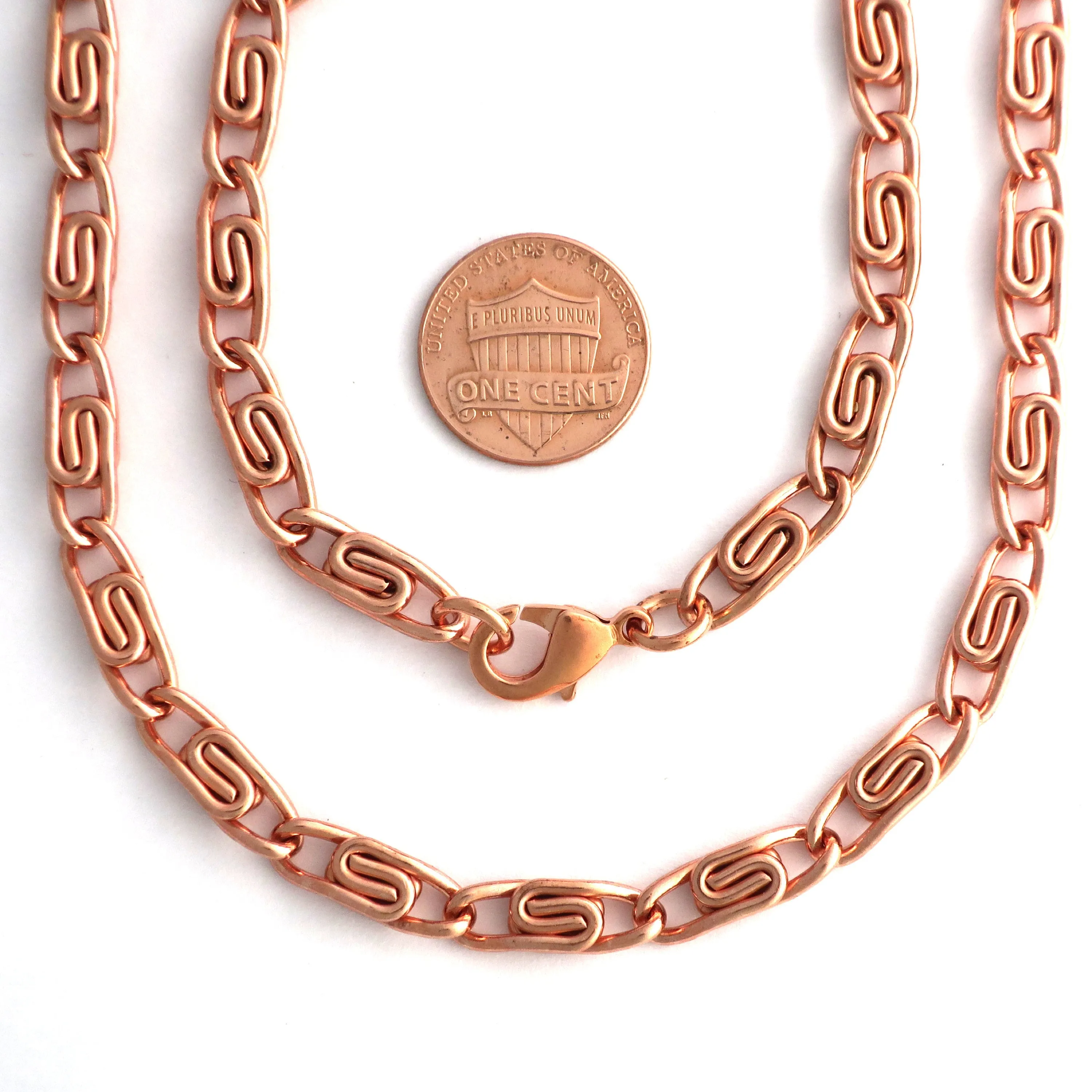 Celtic Scroll Medium Copper Necklace - Solid Copper 5mm Chain, 20-Inch, NC66