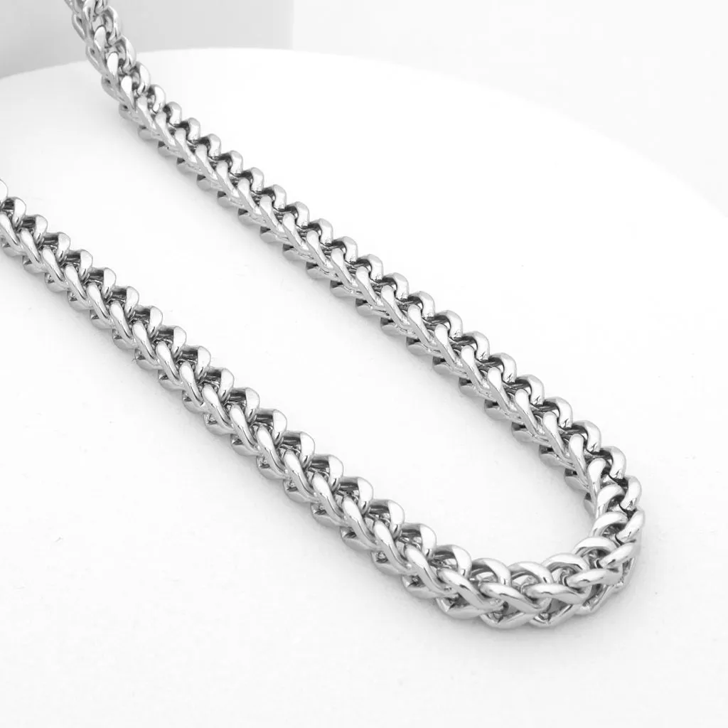 Stainless Steel 3mm Square Franco Link Chain Necklace