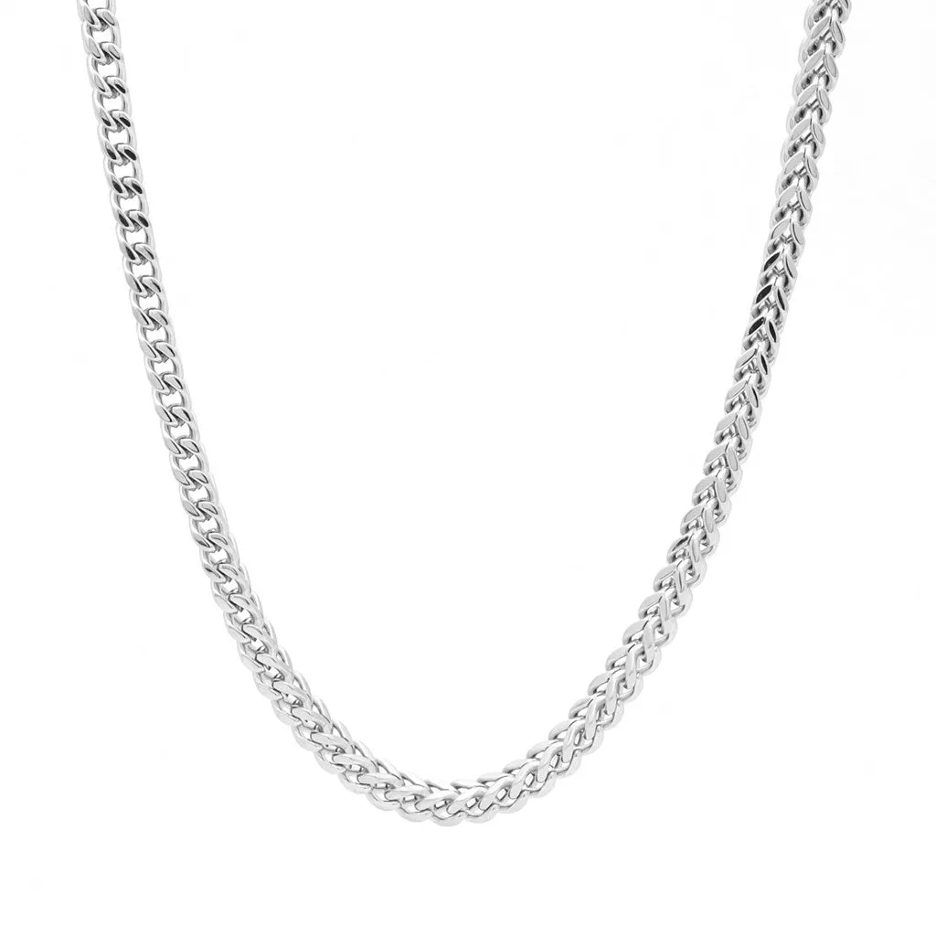 Stainless Steel 3mm Square Franco Link Chain Necklace