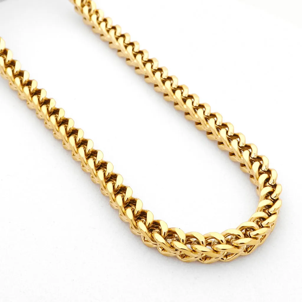 Stainless Steel 3mm Square Franco Link Chain Necklace