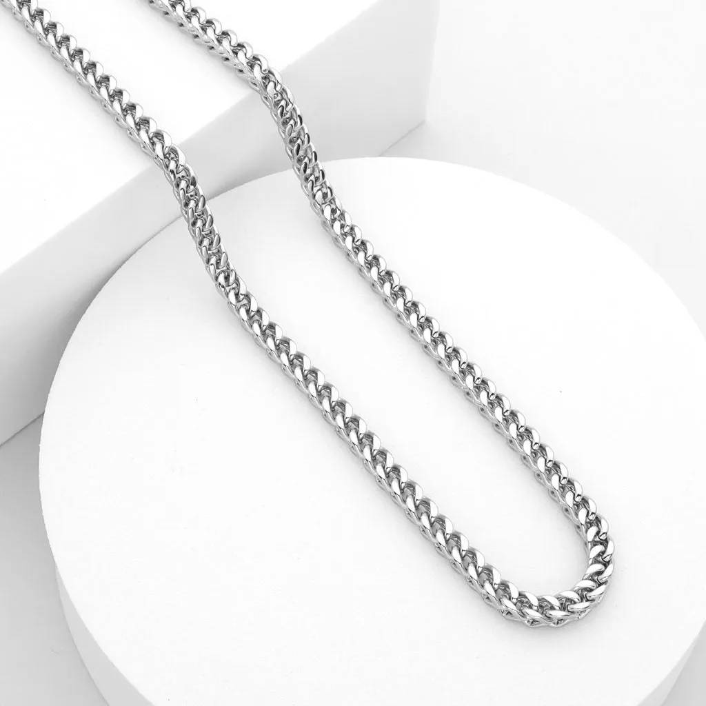 Stainless Steel 3mm Square Franco Link Chain Necklace