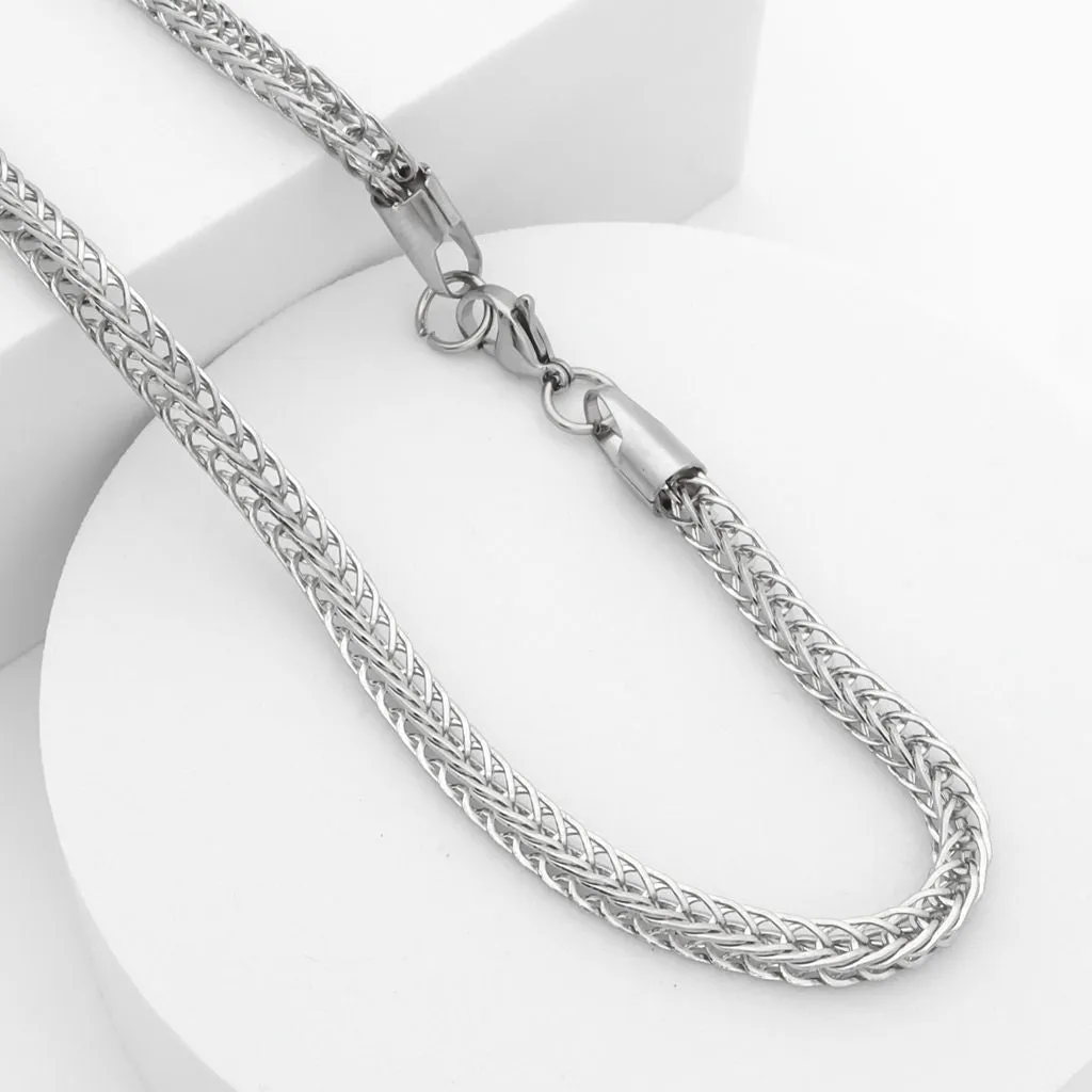 Stainless Steel 4mm Square Chain Necklace