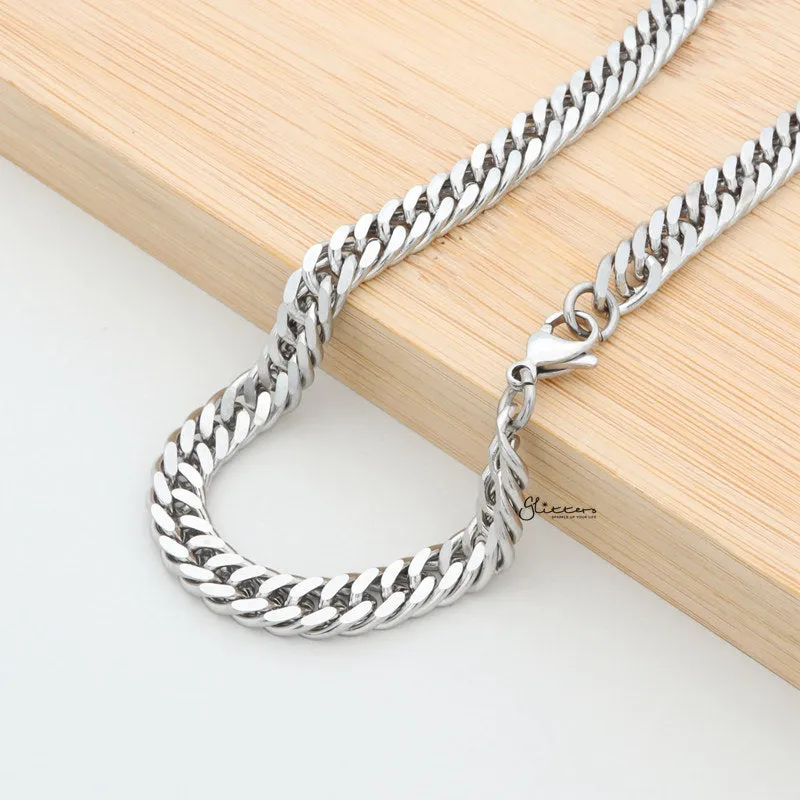 Stainless Steel Curb Link Chain Necklace - 7.5mm width | 61cm length