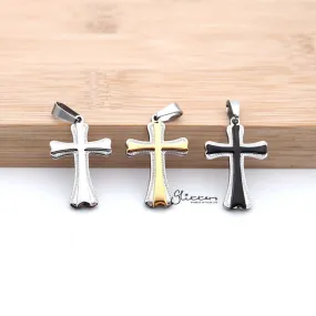 Stainless Steel Double Layer Cross Pendant