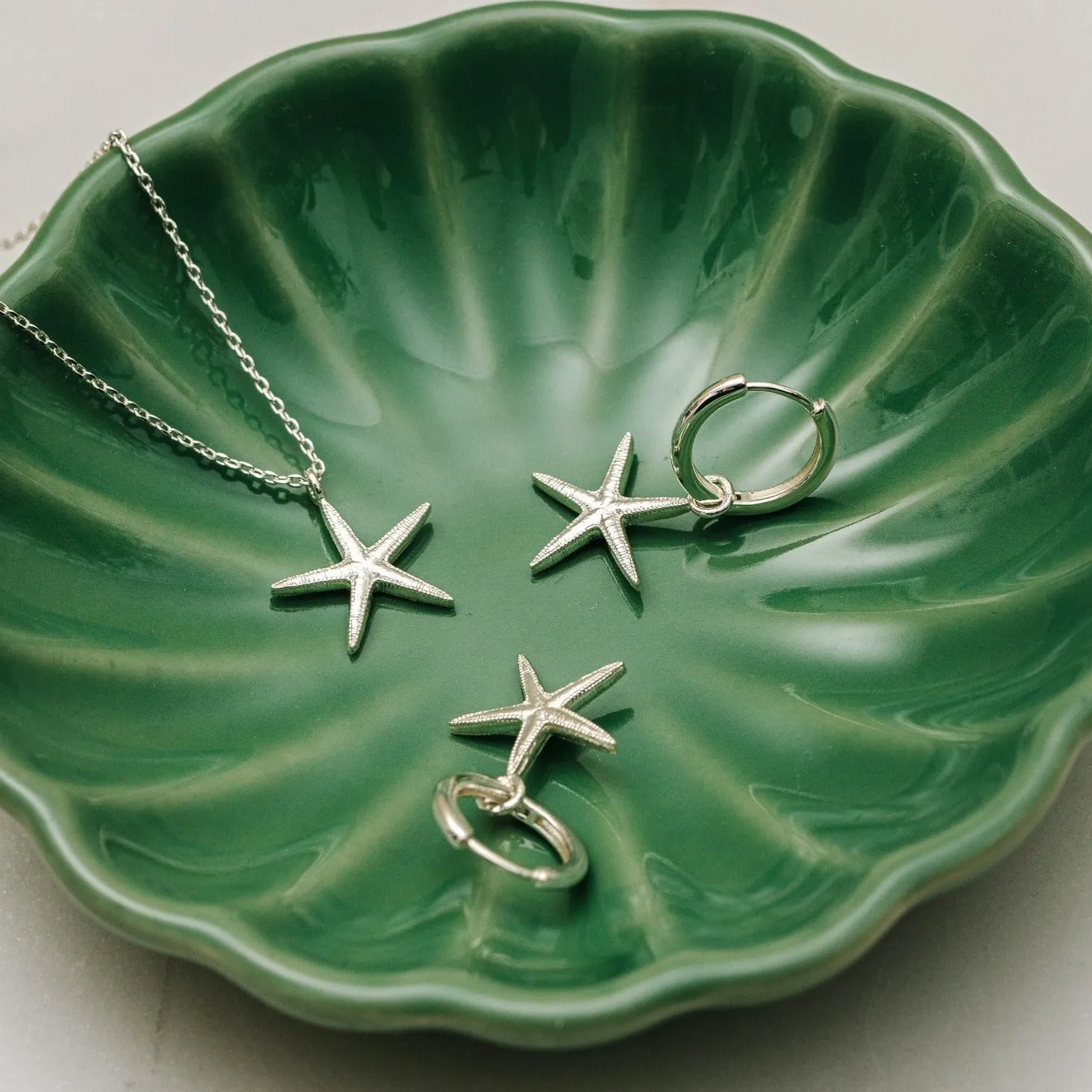 Starfish Charm Necklace - Silver