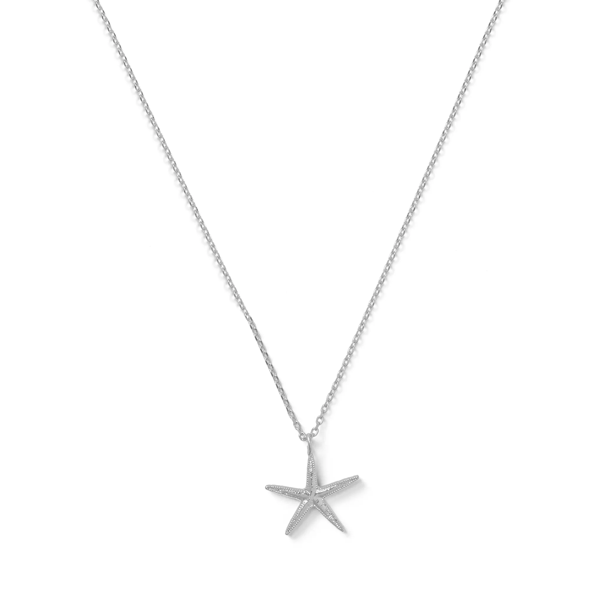 Starfish Charm Necklace - Silver