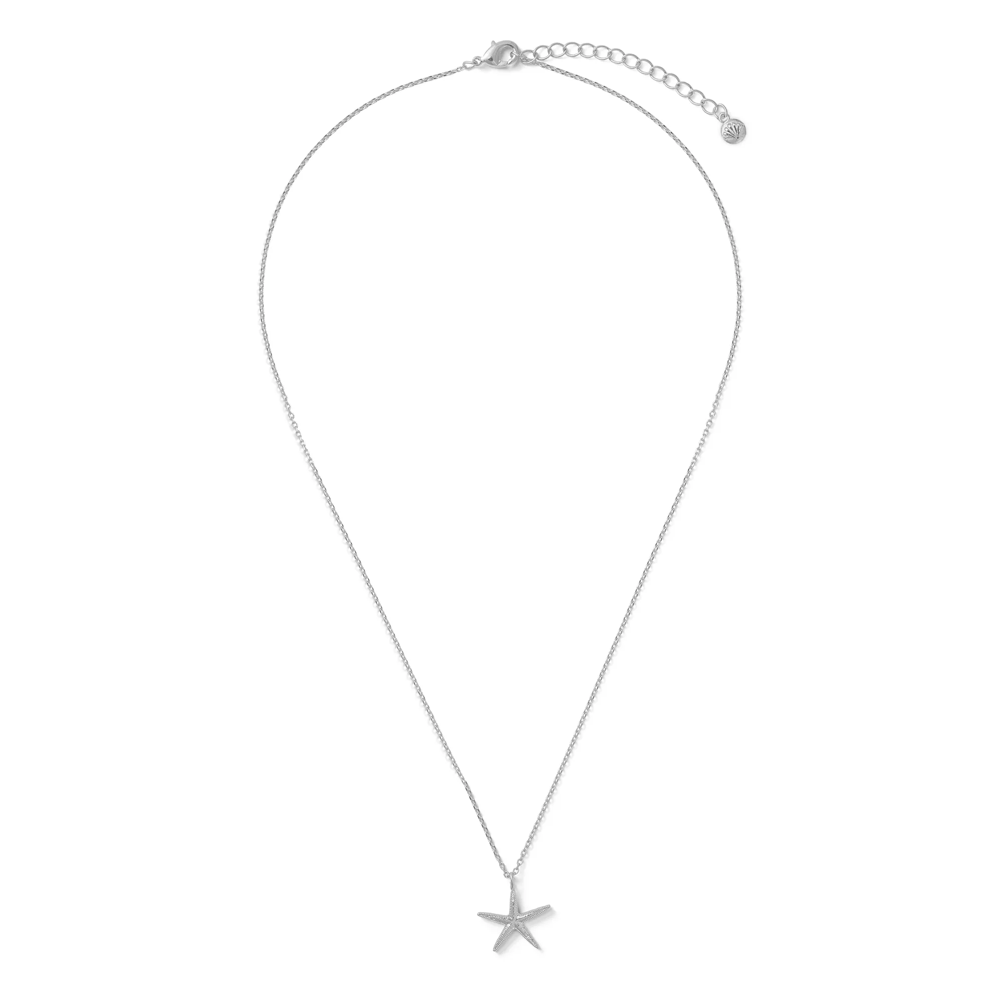 Starfish Charm Necklace - Silver