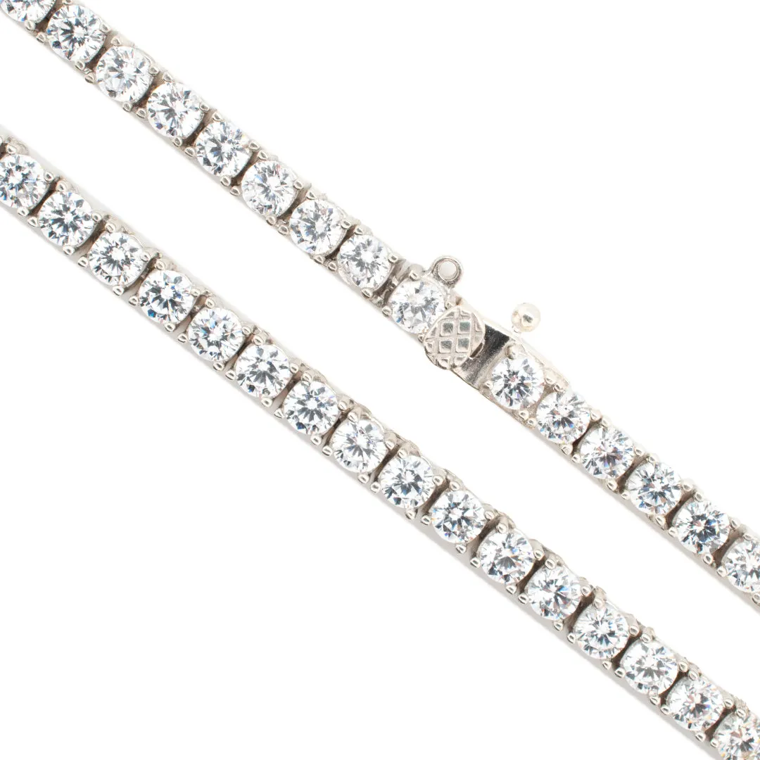 Sterling Silver Cubic Zirconia Tennis Necklace