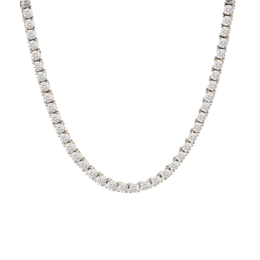 Sterling Silver Cubic Zirconia Tennis Necklace