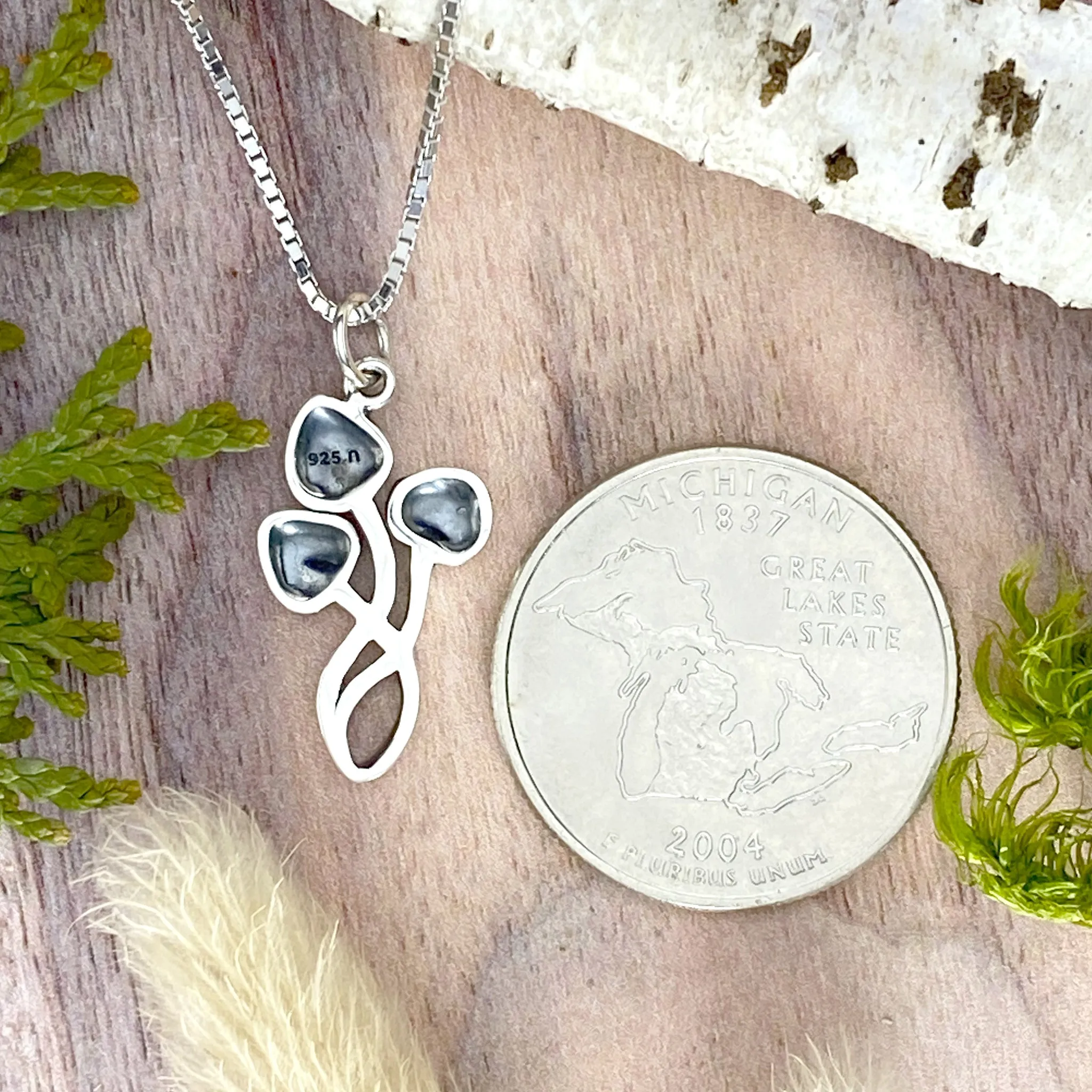 Sterling Silver Mushroom Pendant Necklace