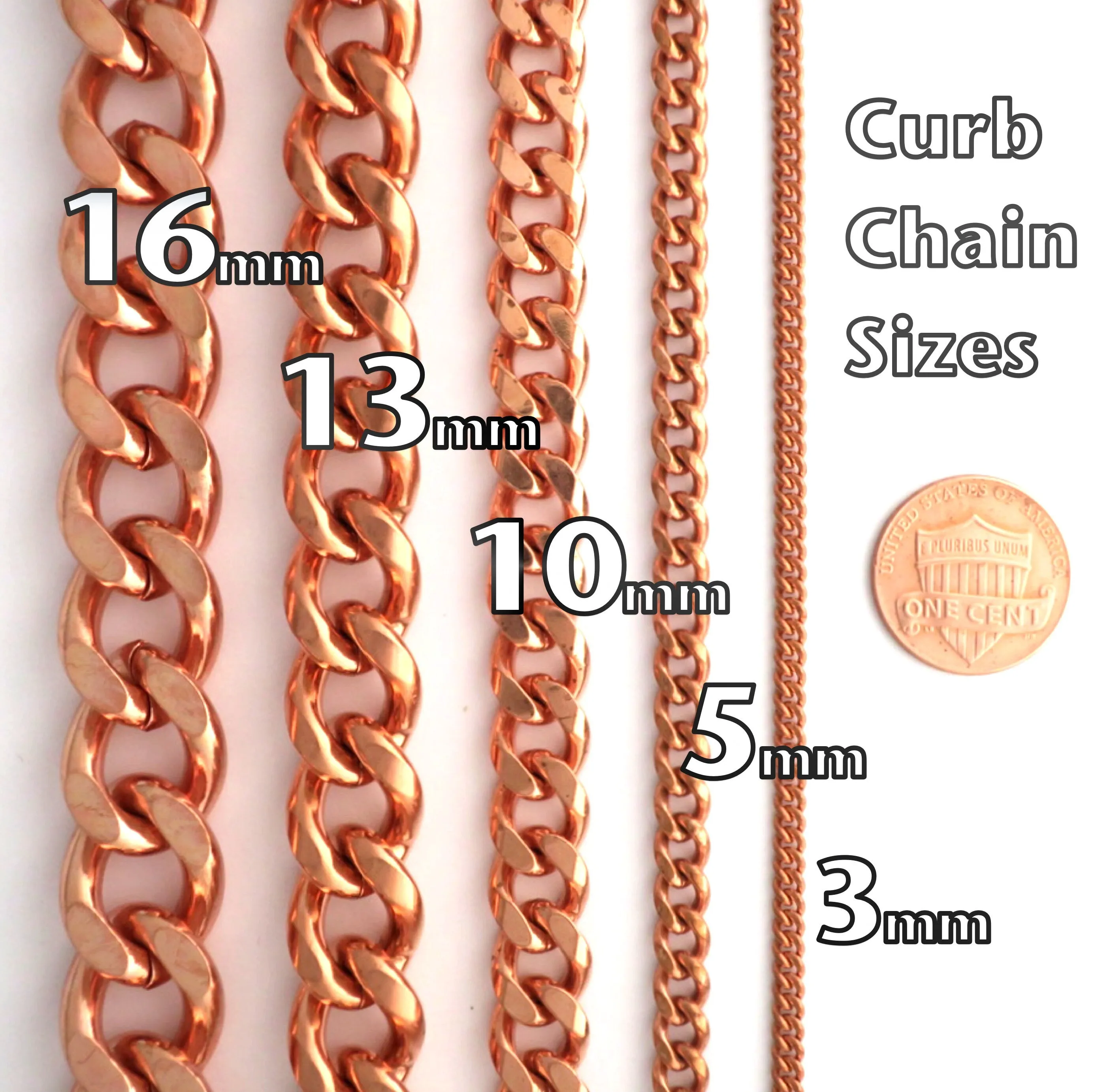 Super Chunky Solid Copper Necklace Chain NC162 Men's Extra Heavy 16mm Copper Curb Chain Necklace 20 Inch Chain