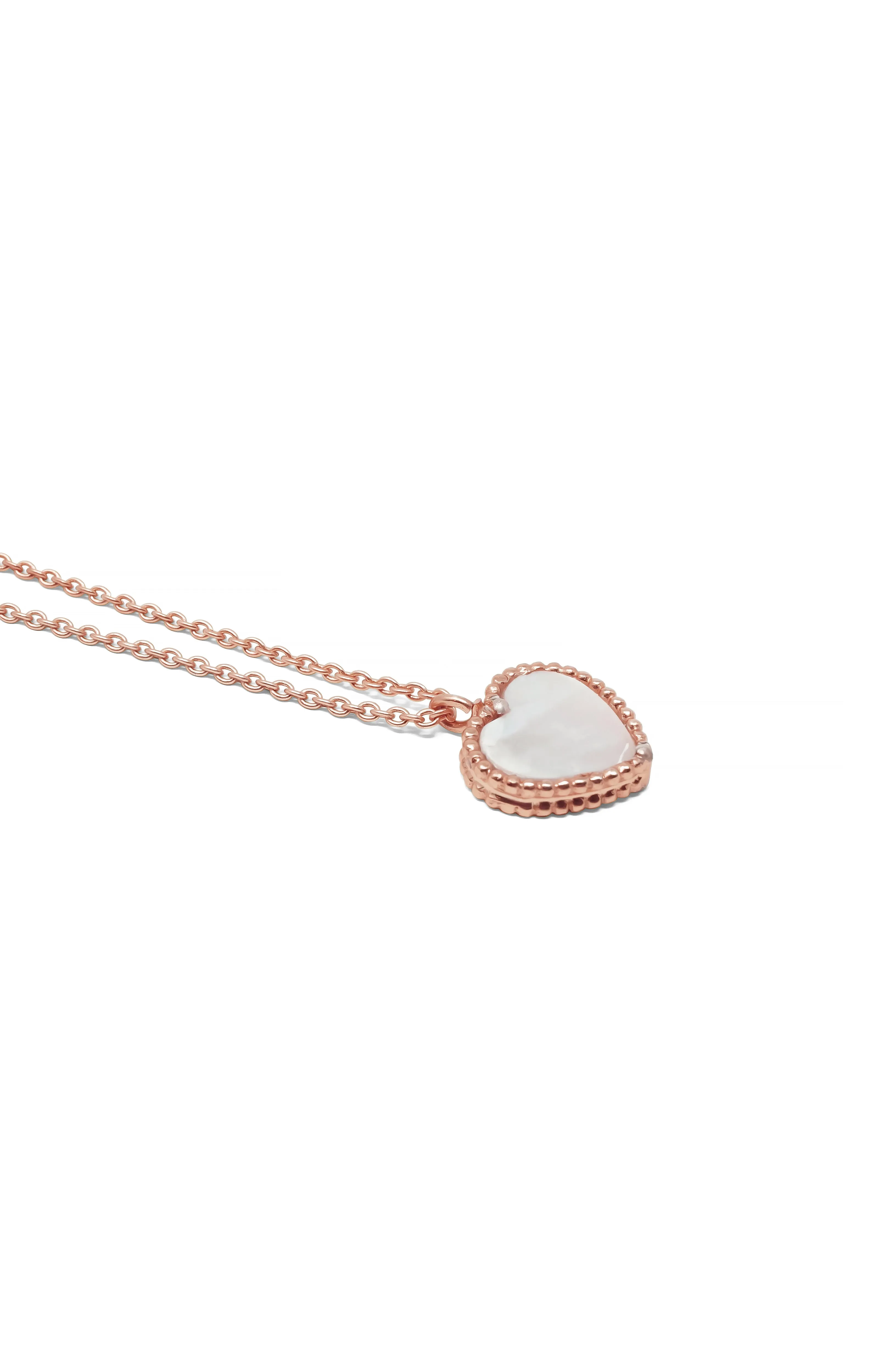 Sweet Heart Mother Of Pearl Gold Plated Sterling Silver Chain Pendant