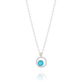 Sterling Silver TACORI Silver Bloom Necklace with Neo-Turquoise - Elegant Jewelry Ref# SN14005