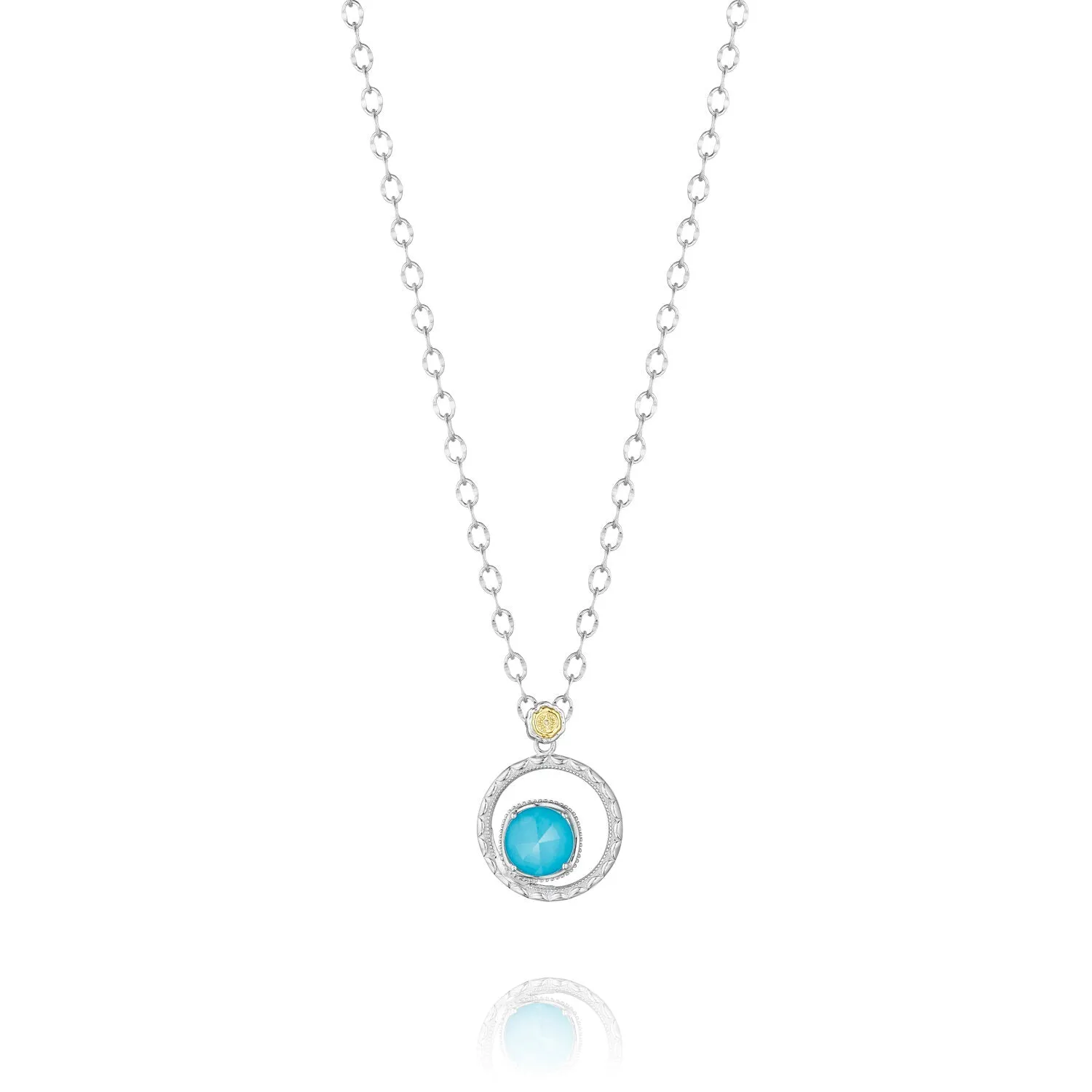 Sterling Silver TACORI Silver Bloom Necklace with Neo-Turquoise - Elegant Jewelry Ref# SN14005