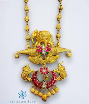 The Gajavakra Silver Kundan-Polki Necklace