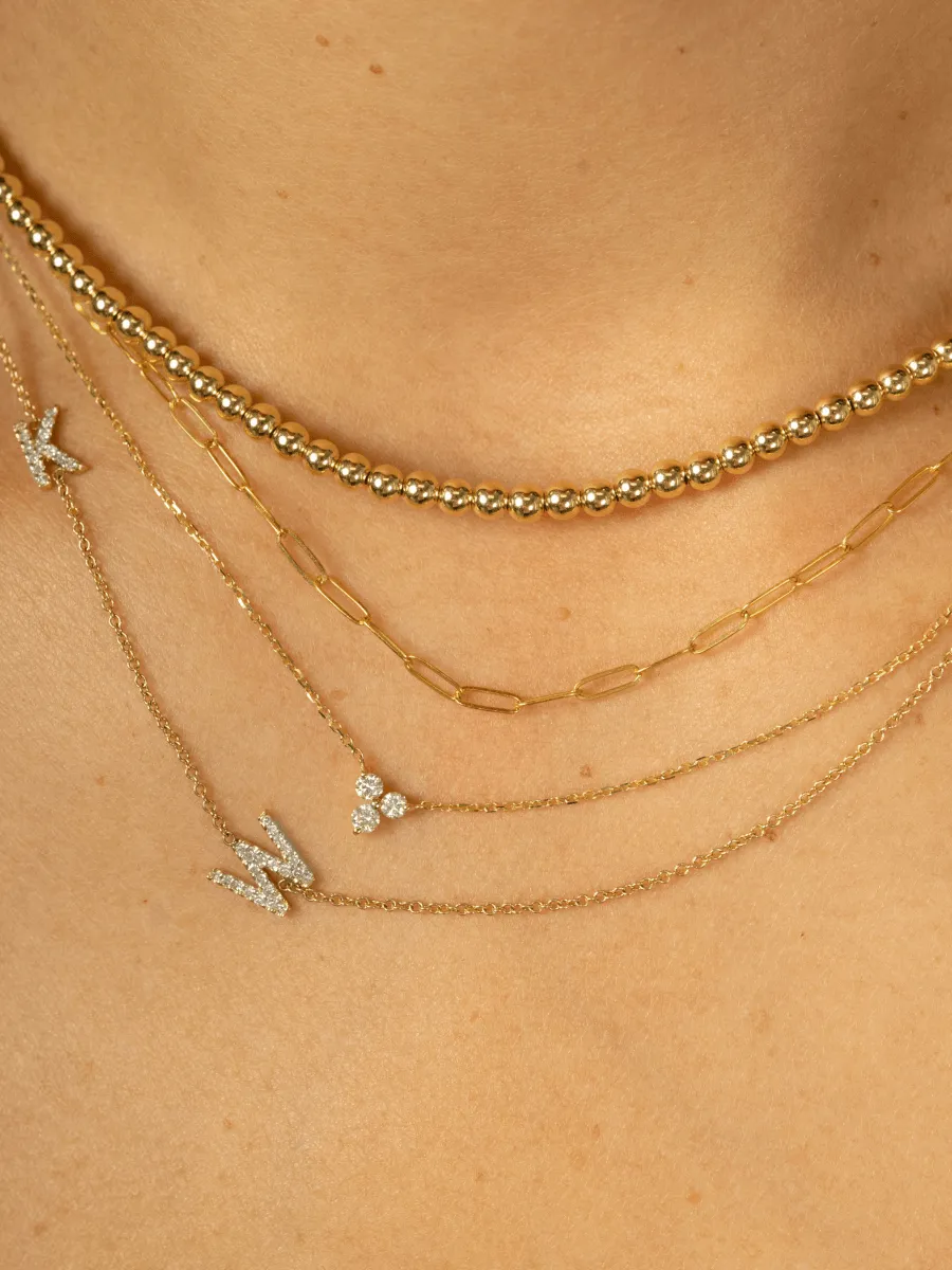 Elegant Tiny Trio Diamond Necklace in 14K Gold - Dainty and Delicate Jewelry Accessory