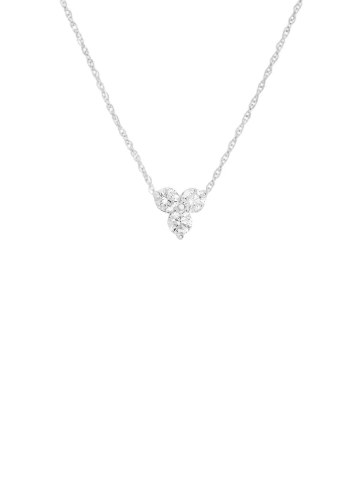 Elegant Tiny Trio Diamond Necklace in 14K Gold - Dainty and Delicate Jewelry Accessory