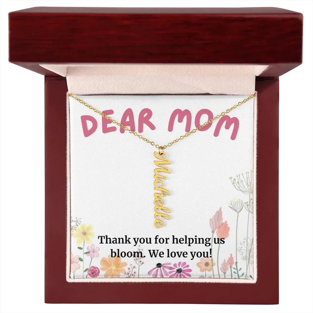 To Mom Gift, Thank You For Helping Us Bloom, Custom Multi Children Name Necklace