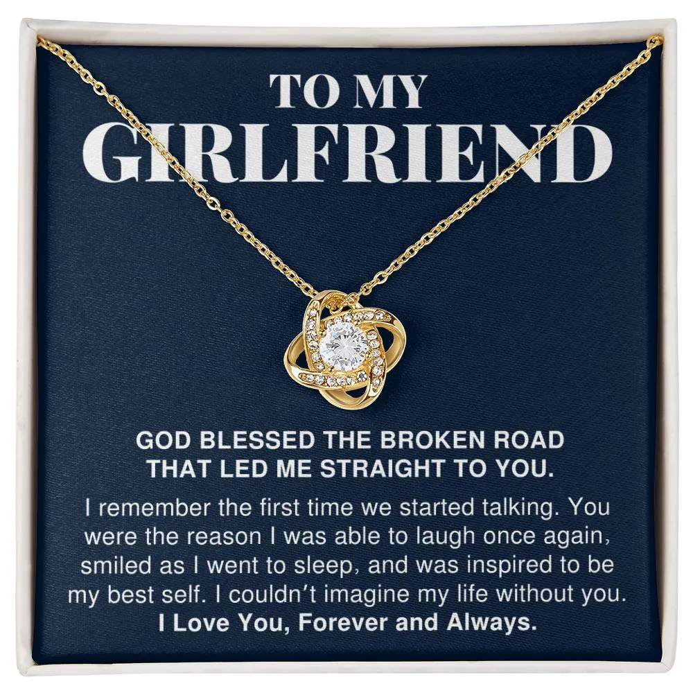 To My Girlfriend Gift, You Were the Reason, Romantic Love Knot Necklace