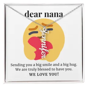 To Nana Gift, Sending You A Big Smile, Custom Multi Grandchildren Name Necklace