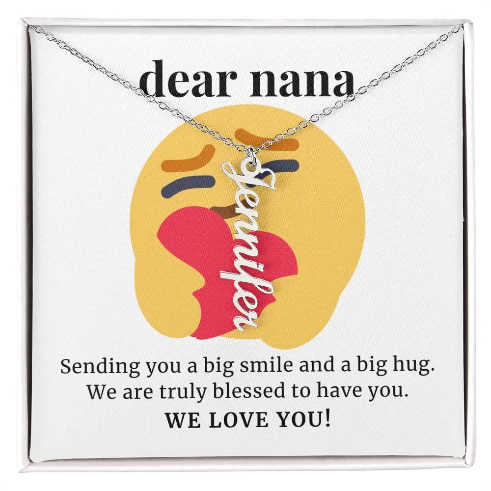 To Nana Gift, Sending You A Big Smile, Custom Multi Grandchildren Name Necklace