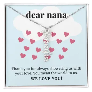 To Nana Gift, Showering Us With Your Love, Custom Multi Grandchildren Name Necklace