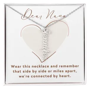 To Nana Gift, We're Connected By Heart Custom Multiple Grandchild Name Necklace