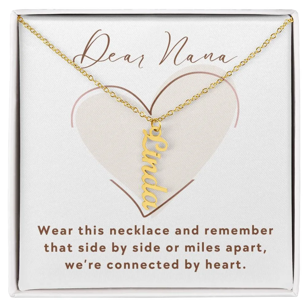 To Nana Gift, We're Connected By Heart Custom Multiple Grandchild Name Necklace