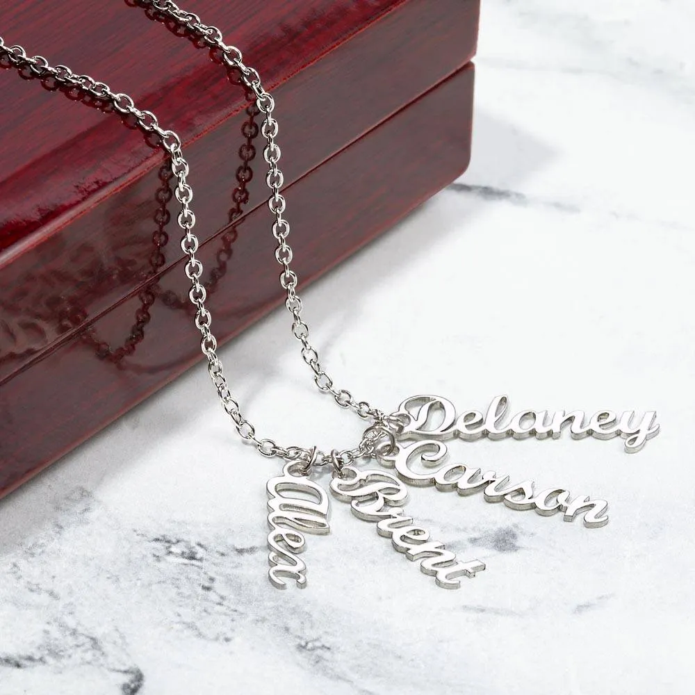 To Nana Gift, We're Connected By Heart Custom Multiple Grandchild Name Necklace